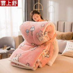 雲上舒 冬被 冬季加厚保暖双面绒雪花绒羊羔绒被子被芯 150*200cm/约4斤