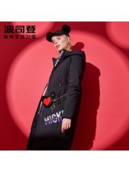 波司登官方旗舰店羽绒服女中长款迪士尼女款时尚外套