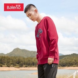 班尼路（Baleno）卫衣学院风字母印花宽松休闲圆领卫衣潮流情侣款