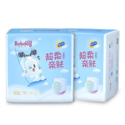 巴布豆(BOBDOG)超柔拉拉裤男女宝尿不湿春夏超薄干爽透气 训练裤 四码可选 XXL码36片 *3件
