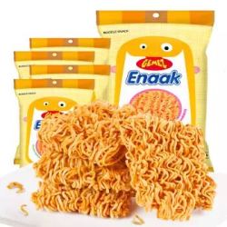 印尼进口(GEMEZ Enaak)小鸡干脆面 方便面 干吃面休闲零食 烧烤鸡肉味 16g*4包 *11件