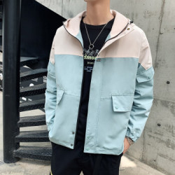 WEIRAN 外套男秋季韩版潮流工装帅气夹克外衣男装连帽休闲百搭秋装上衣 *2件