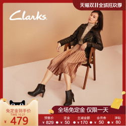 clarks其乐女鞋经典英伦细高跟短靴踝靴时尚舒适女靴