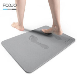 FOOJO 硅藻泥地垫 硅藻土浴室垫门垫吸水防滑垫脚垫 苍穹灰60*39cm(赠防滑垫 砂纸) *4件