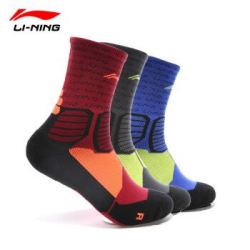 李宁(LI-NING) 李宁中性袜子运动袜个性时尚篮球袜吸湿排汗透气男女袜子 3双装 *9件