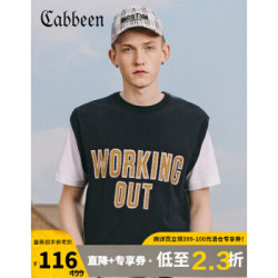 卡宾男装时尚字母刺绣宽松圆领无袖线衫春夏针织衫潮流马甲街头H 藏青色97 50/175/L *3件