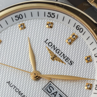 LONGINES 浪琴 名匠系列 L2.755.5.77.7 男士机械表 38.5mm 白盘 间金色精钢带 圆形