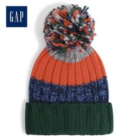 Gap男童可爱绒球针织帽子520024 拼色设计护耳帽子