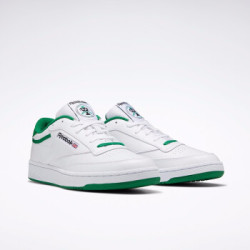 Reebok锐步运动经典男女休闲鞋CLUB C 85情侣款低帮板鞋 小白鞋FX1390 FX3372_白色/绿色/黑色 41