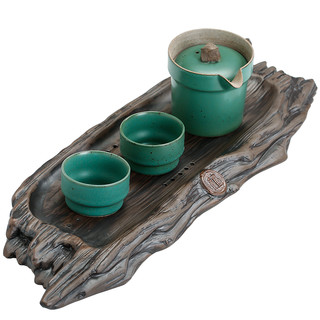 蕴华堂陶瓷枯木茶盘 储水蓄水式干泡盘中式复古茶具禅意小号茶台