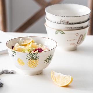 饭碗家用陶瓷碗小汤碗单个瓷碗日式创意米碗吃饭碗碟套装北欧餐具