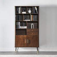 UVANART 优梵艺术 鹿特丹轻奢书柜 黑胡桃色 1000*350*1887mm