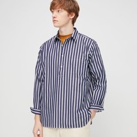 男装 优质长绒棉套头衬衫(条纹)(长袖) 432076