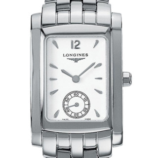 LONGINES 浪琴 黛绰维纳系列 L5.502.4.16.6 女士石英手表 22mm 白盘 银色精钢表带 方形