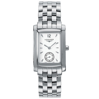 LONGINES 浪琴 黛绰维纳系列 L5.502.4.16.6 女士石英手表 22mm 白盘 银色精钢表带 方形