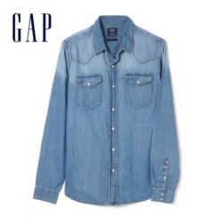 Gap 939051 E 男装复古尖领棉衬衫