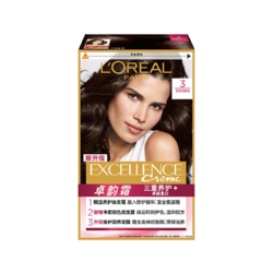 L'OREAL PARIS 巴黎欧莱雅 卓韵霜赋活养护染发霜 #3自然深棕色 1盒