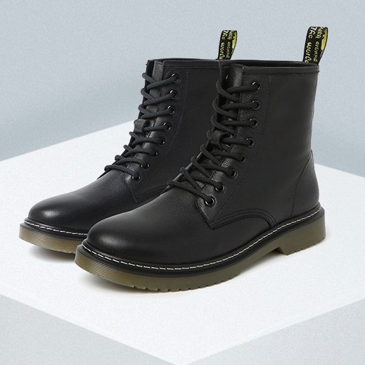 belle 百丽 19302dz9 男士牛皮8孔休闲马丁靴 黑绒里 42