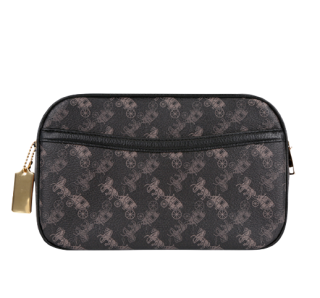 商品coach 蔻驰 女士马车图案拉链皮质单肩相机包91109 imqbe 黑灰色