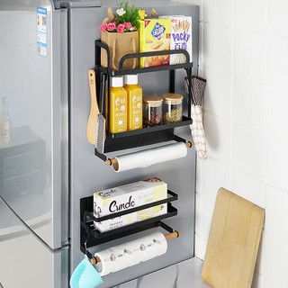 冰箱挂架侧壁挂架磁吸厨房置物架保鲜膜收纳架侧面侧边调料架旁边