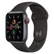 Apple Watch SE 智能手表 GPS+蜂窝款 44毫米深空灰色铝金属表壳 黑色运动型表带MYF02CH/A