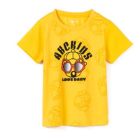 ABCKIDS 男童纯棉圆领短袖T恤 黄色 110cm