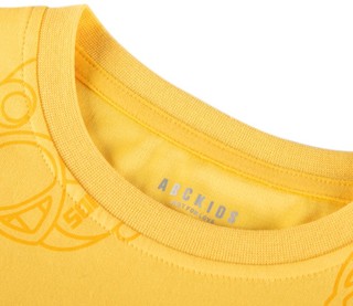 ABCKIDS 男童纯棉圆领短袖T恤 黄色 110cm
