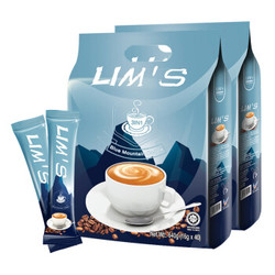 马来西亚进口 零涩蓝山风味速溶三合一咖啡 40条(640g)*2袋 *5件