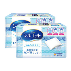日本进口 舒蔻(silcot) 尤妮佳 化妆棉 卸妆棉 丝滑型 两盒装 82片/盒*2 *4件