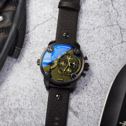 迪赛diesel手表minidaddy系列超大三眼计时手表锋芒dz7257