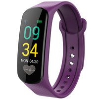 VOSSTR 智能手环运动手表防水计步微信来电提醒适用安卓IOS男女通用 魅惑紫