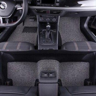 牧斯 加厚丝圈汽车脚垫 仅适用于大众朗逸PLUS(18-19款)车型专车定制 平铺款地毯式 黑灰色