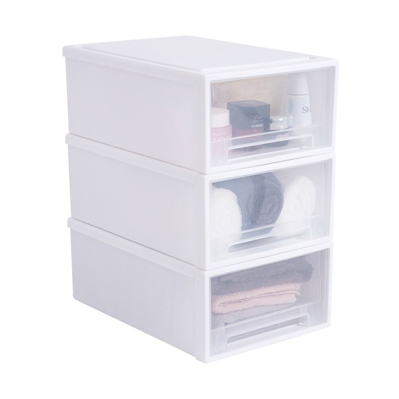 88VIP：千屿 收纳箱抽屉式塑料家用衣服透明衣柜收纳盒衣物储物柜子3个装