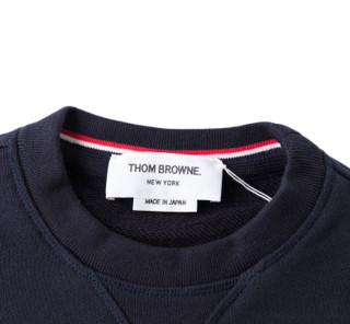 THOM BROWNE 汤姆 布朗 男士经典四条纹棉质圆领长袖卫衣MJT021H-00535-461 深蓝色L