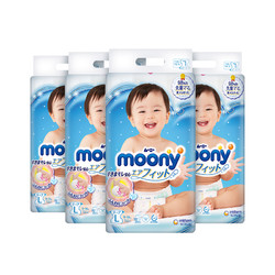 moony 尤妮佳 婴儿纸尿裤 L54片 4件装