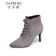 Daphne/达芙妮 秋冬新款细高跟系带时装个性优美女短靴
