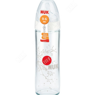 NUK 10212021 玻璃奶瓶 240ml 白色 6月+