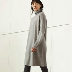 UNIQLO 优衣库 418629 柔软羊仔毛领连衣裙