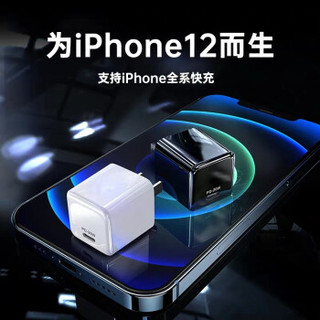 第一卫 苹果充电器PD20W快充套装充电头数据线iPhone12/11/SE/XsMax/XR手机 黑色【PD20W 急速闪充】贈1.5米快充线