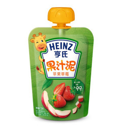 亨氏 (Heinz) 乐维滋果汁泥 苹果草莓 婴儿辅食水果泥120g *10件