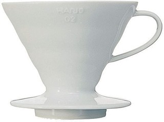 HARIO 好璃奥  V60系列有田烧陶瓷咖啡滤杯配量勺VDC-02W 白色