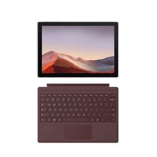 Microsoft 微软 Surface Pro 7 12.3英寸 Windows 10 平板电脑+深酒红键盘(2736*1824dpi、酷睿i5-1035G4、8GB、128GB SSD、WiFi版、亮铂金、VDV-00009)
