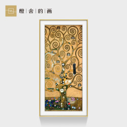 克利姆特《生命之树》玄关油画装饰画欧式 走廊过道风水挂画竖版