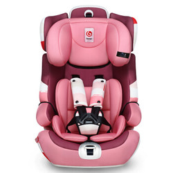 感恩（ganen）宝宝汽车儿童安全座椅阿瑞斯 钢骨架汽车isofix硬接口 9个月-12岁公主粉