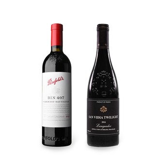 Penfolds 奔富 山庄BIN407干红葡萄酒+暮光朗格多克葡萄酒 750ml*2