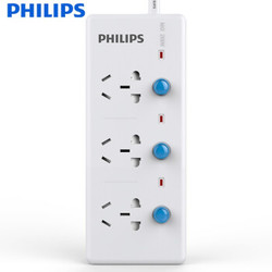 飞利浦 （PHILIPS）插座/插排插线板/拖线板/接线板 3位分控3米