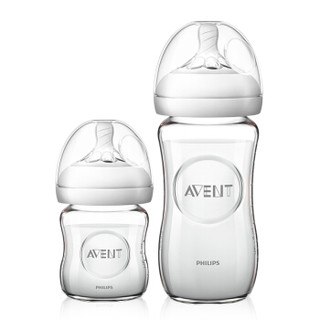 飞利浦 AVENT 新安怡 SCD291/04 自然原生 宽口径玻璃奶瓶套装 120ml+240ml *3件