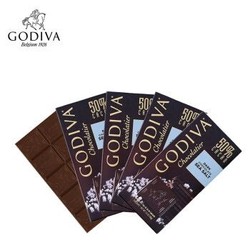 歌帝梵 GODIVA 50%可可海盐黑巧克力制品片（5片）健康黑巧进口零食
