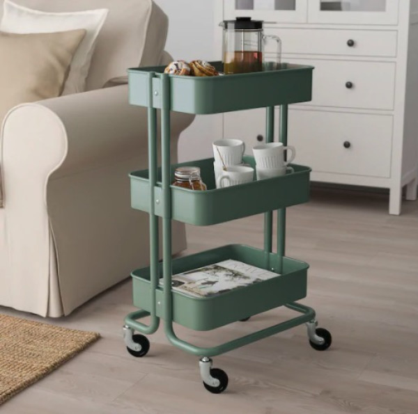 小编精选ikea宜家拉斯克手推车白色35x45x78cm