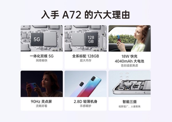 小编精选：OPPO A72 5G智能手机 4GB+128GB